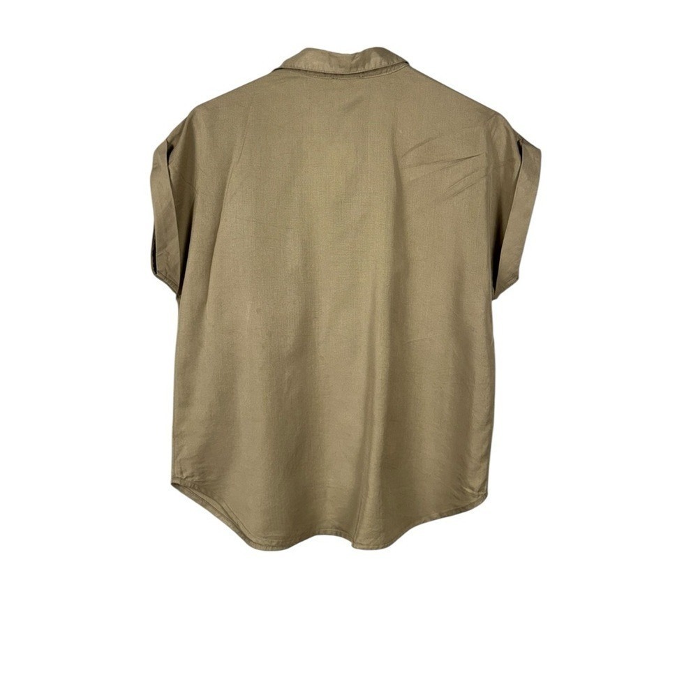 Yarn & Sea Womens Button Up Blouse Tencel Top Size XS Capsule Elevated Basic New - Picture 3 of 8